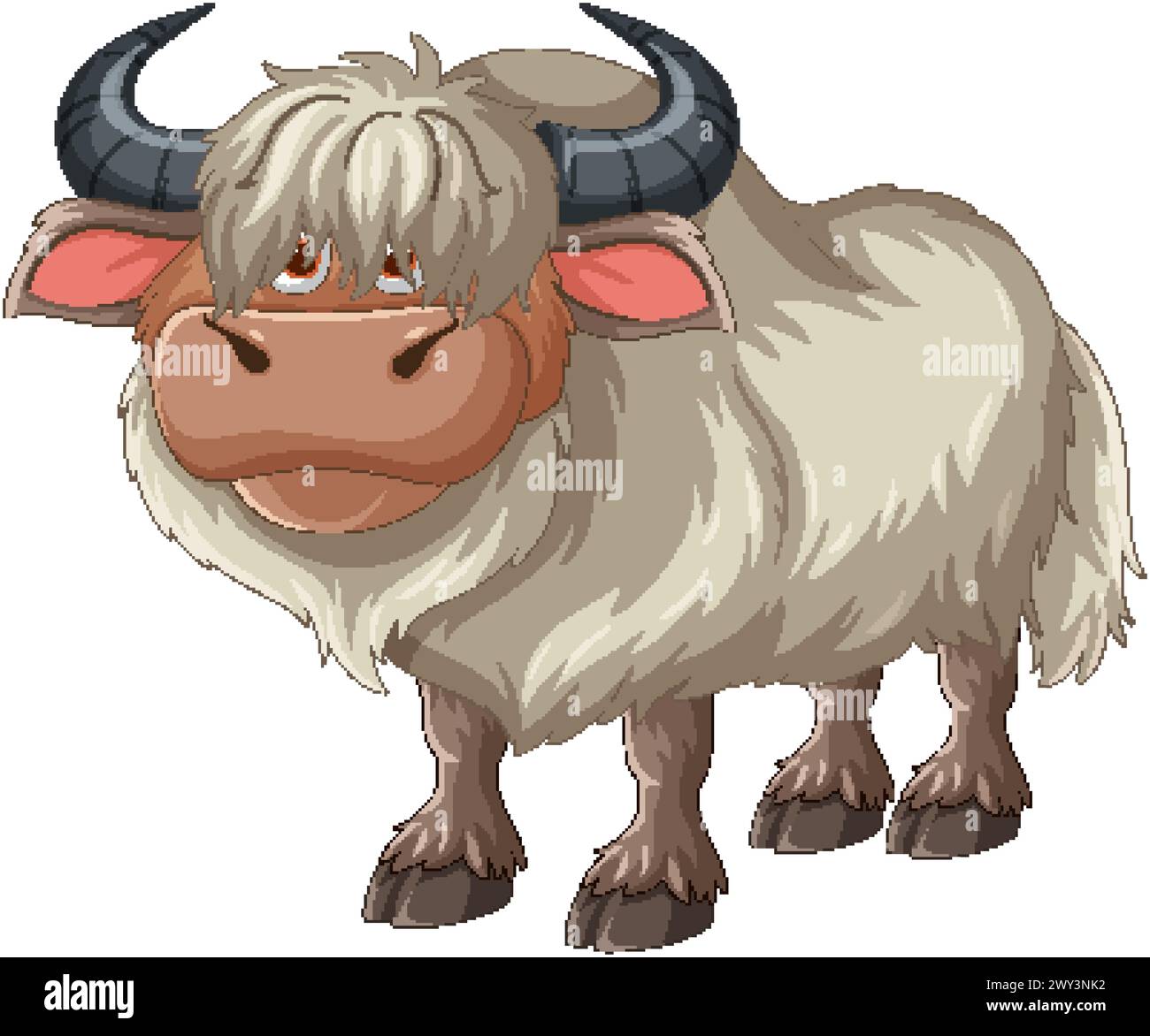 Vector illustration of a friendly cartoon yak Stock Vector Image & Art ...