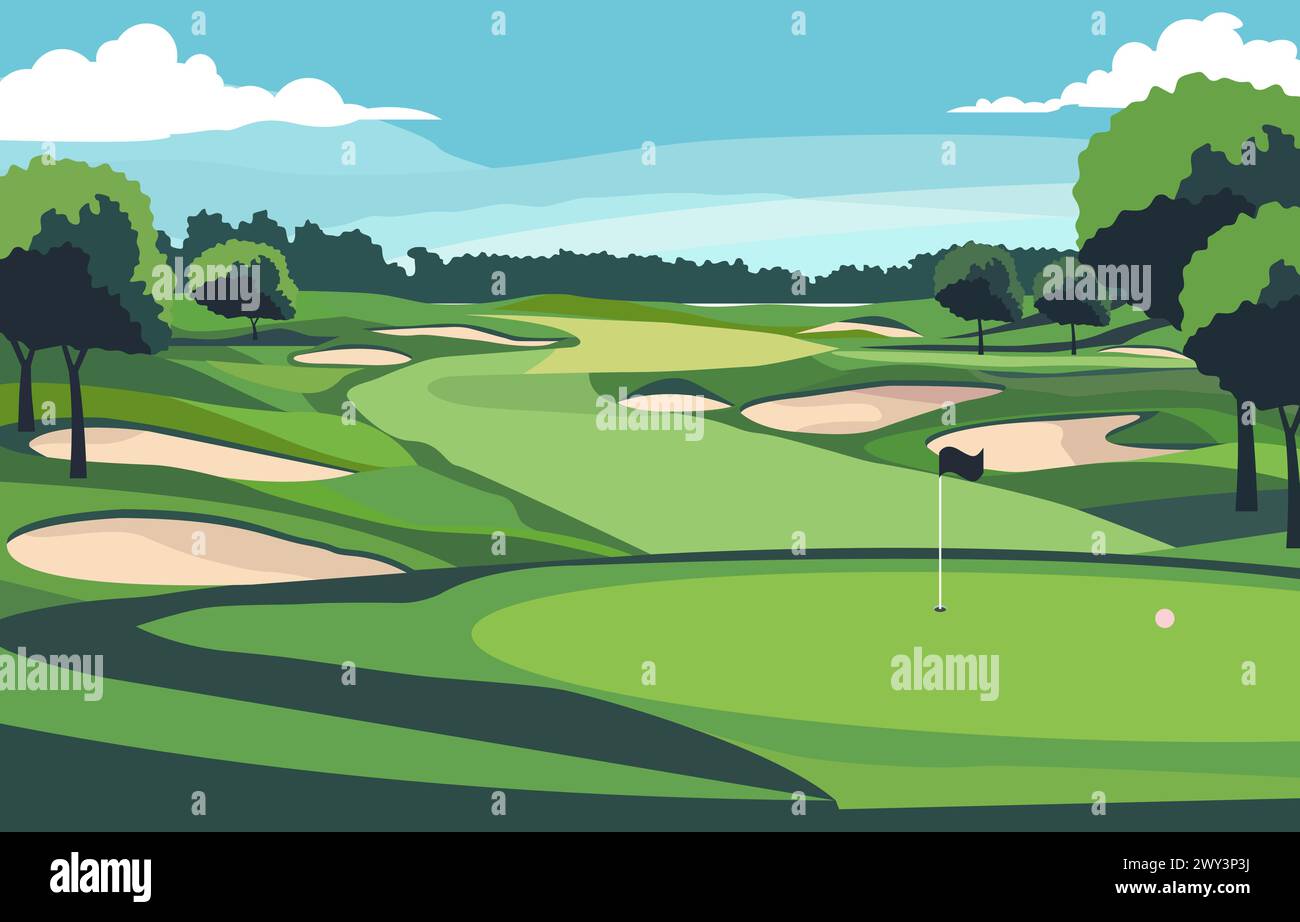 Golf course rural landscape Stock Vector Images - Alamy