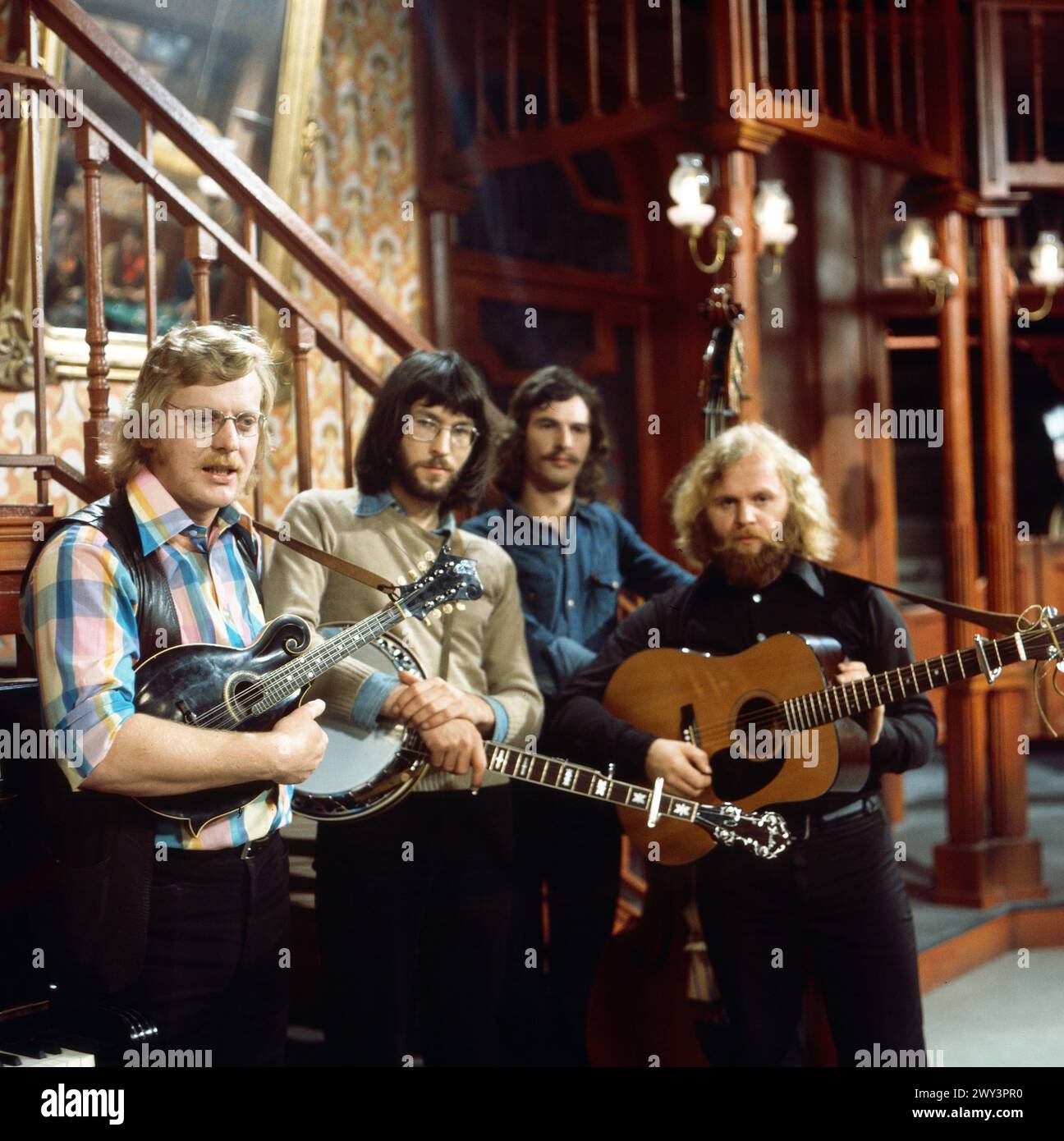 Country Ramblers, Schweizer Pioniere der Richtung Bluegrass und Country, in Wien, Österreich um 1975. Stock Photo