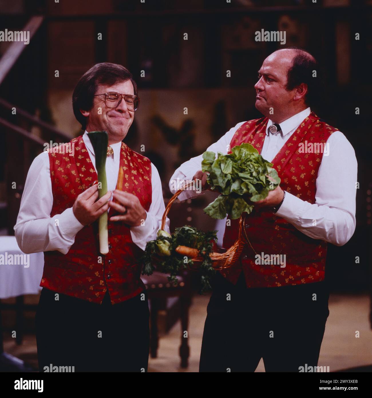 Lieder, die von Herzen kommen, ZDF Volksmusik- und Schlager-Sendung, Deutschland, 1988, Bild: Vic Eugster und Sepp Trütsch, Schweizer Gesangsduo Stock Photo