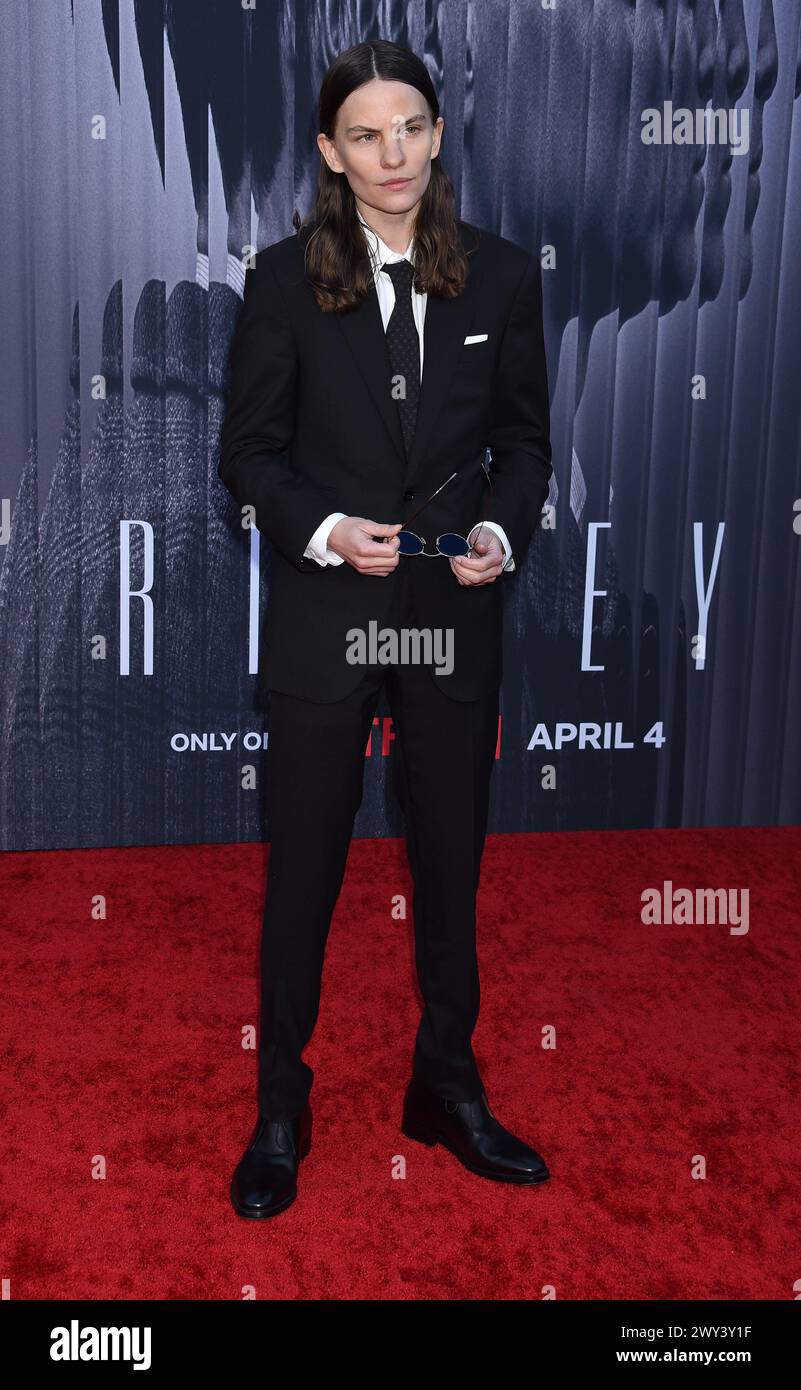 Hollywood, USA. 03rd Apr, 2024. Eliot Sumner arriving at Netflix's “Ripley” Premiere Event held at the Egyptian Theatre in Hollywood, CA on April 3, 2024. © Janet Gough/AFF-USA.COM Credit: AFF/Alamy Live News Stock Photo