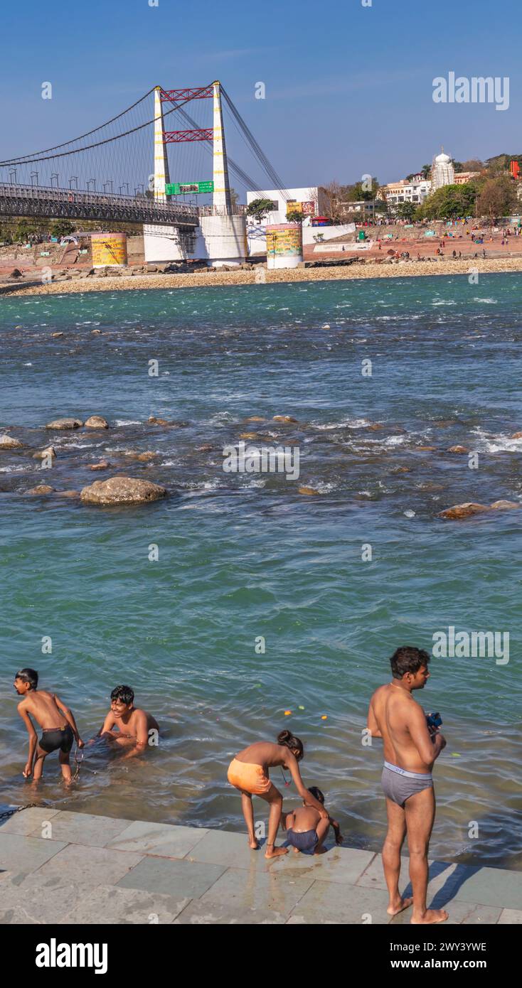 Ganges river, Rishikesh, Hrishikesh, Uttarakhand, India Stock Photo