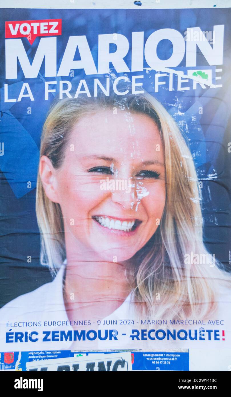 European elections June 2024 , Marion Marechal / Le Pen / Eric Zemmour