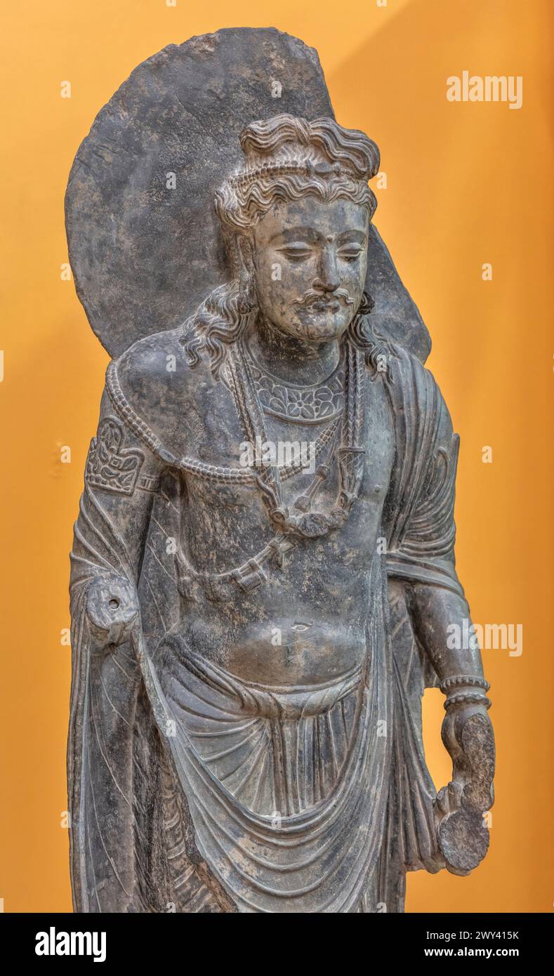 Maitreya, future Buddha, 3rd century, Museum and Art Gallery, Chandigarh, India Stock Photo