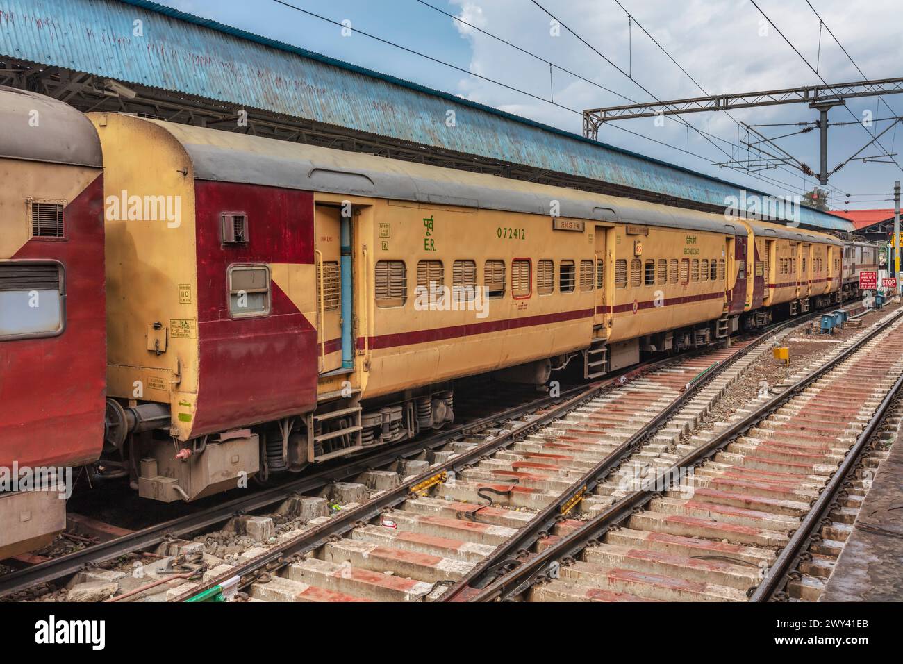 Kalka railway station of Kalka-Shimla railway, Haryana, India Stock Photo