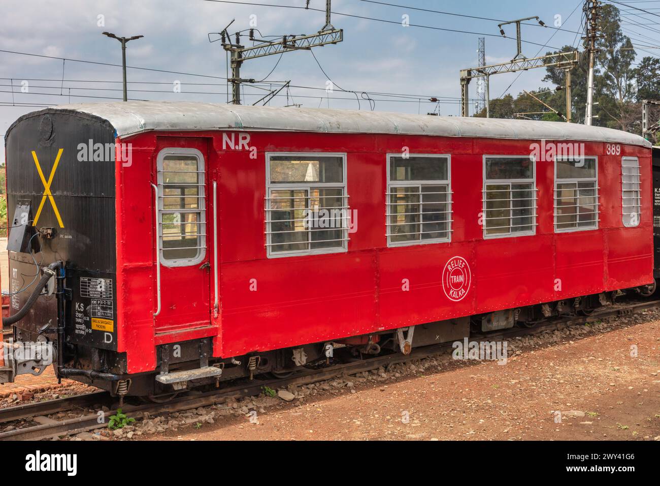 Kalka railway station of Kalka-Shimla railway, Haryana, India Stock Photo