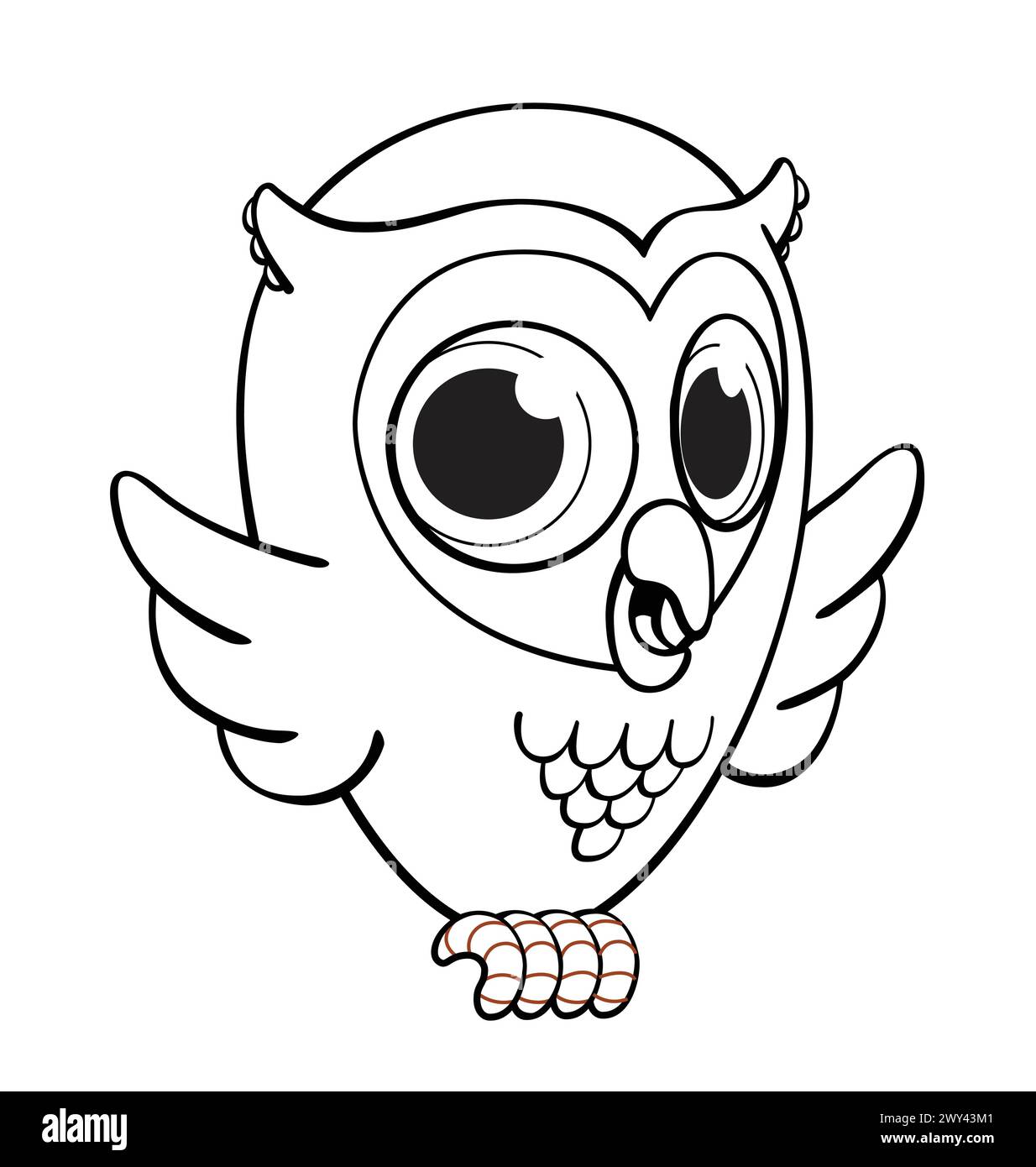 cute fun young happy baby infant happy cartoon owl character for