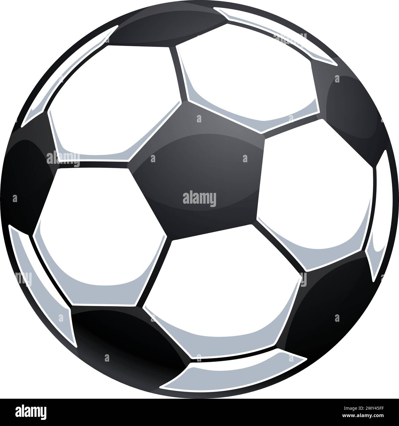 classic black and white soccer ball football simple cartoon vector ...