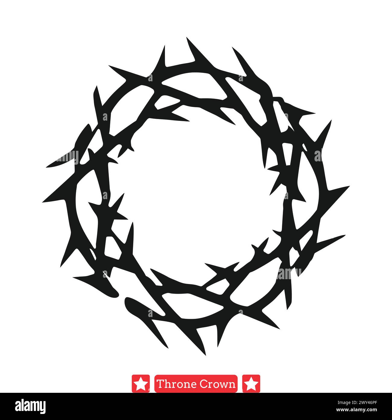 Intricate Thorn Crown Vector Set Symbol of Strength and Power Stock Intricate Thorn Crown Vector Set Symbol of Strength and Power Stock
