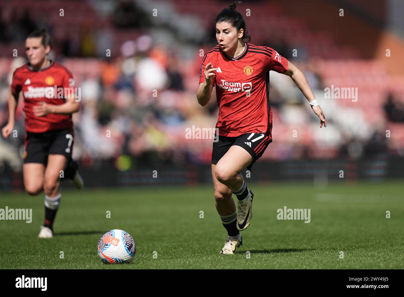 Manchester United Women v Everton Women Women’s Super League.     during the Women’s Super League match between Manchester United and Everton at Leigh Sports Village on March 31st 2024 in Leigh, England. Stock Photo