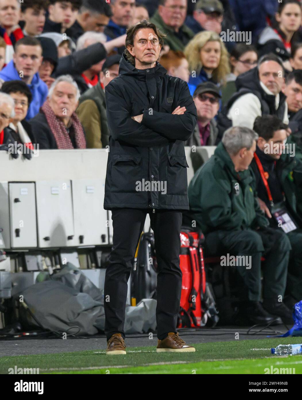 London, UK. 30th Mar, 2024. 30 Mar 2024 - Brentford v Manchester United - Premier League - GTech Community Stadium. Brentford Manager Thomas Frank on the sideline against Manchester United. Picture Credit: Mark Pain/Alamy Live News Stock Photo