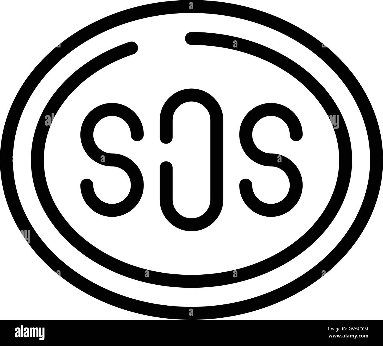 SOS distress signal icon outline vector. Emergency alert. First aid support hotline Stock Vector