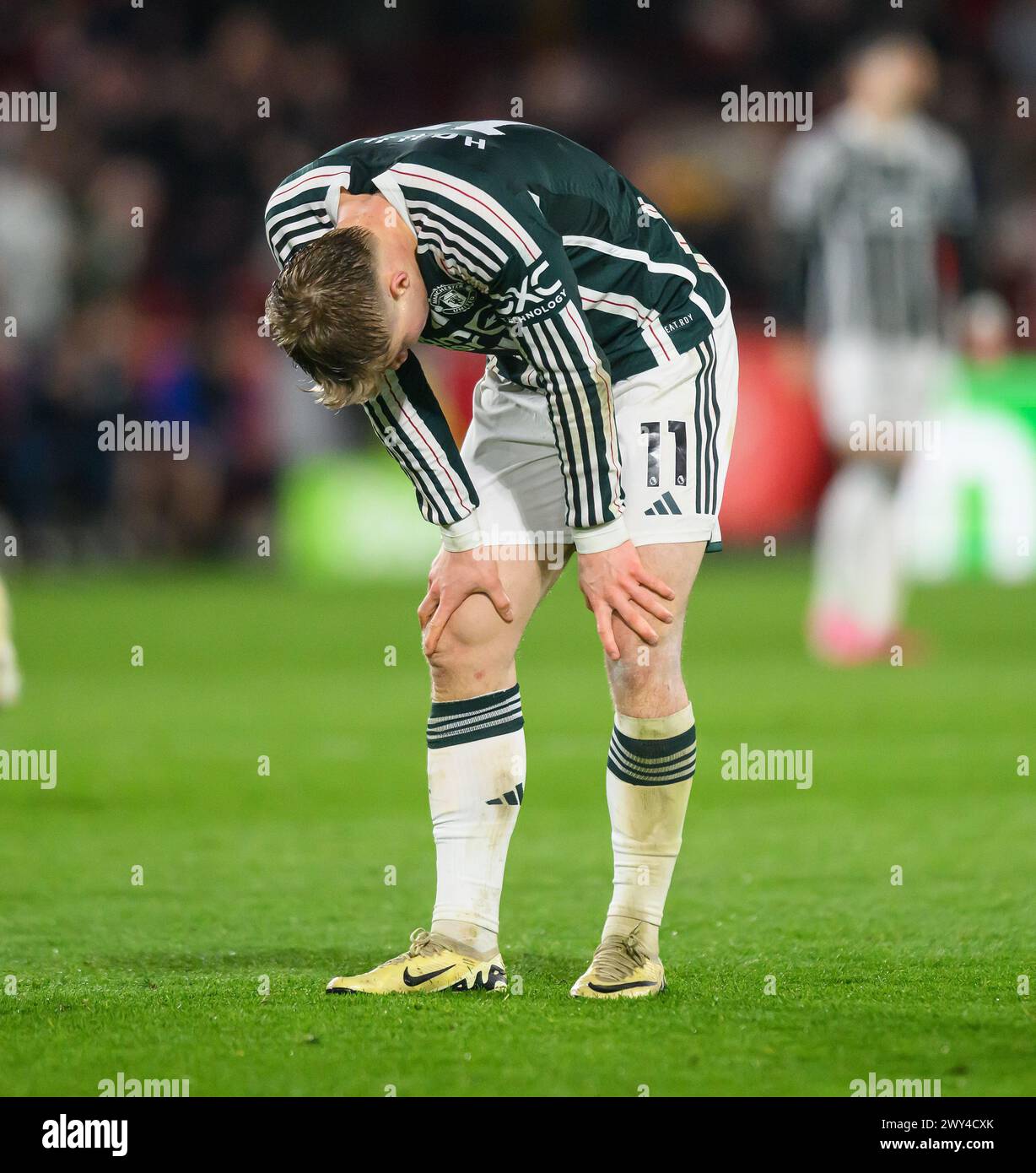 London, UK. 30th Mar, 2024. 30 Mar 2024 - Brentford v Manchester United - Premier League - GTech Community Stadium. Manchester United's Rasmus Hojlund dejected against Brentford. Picture Credit: Mark Pain/Alamy Live News Stock Photo