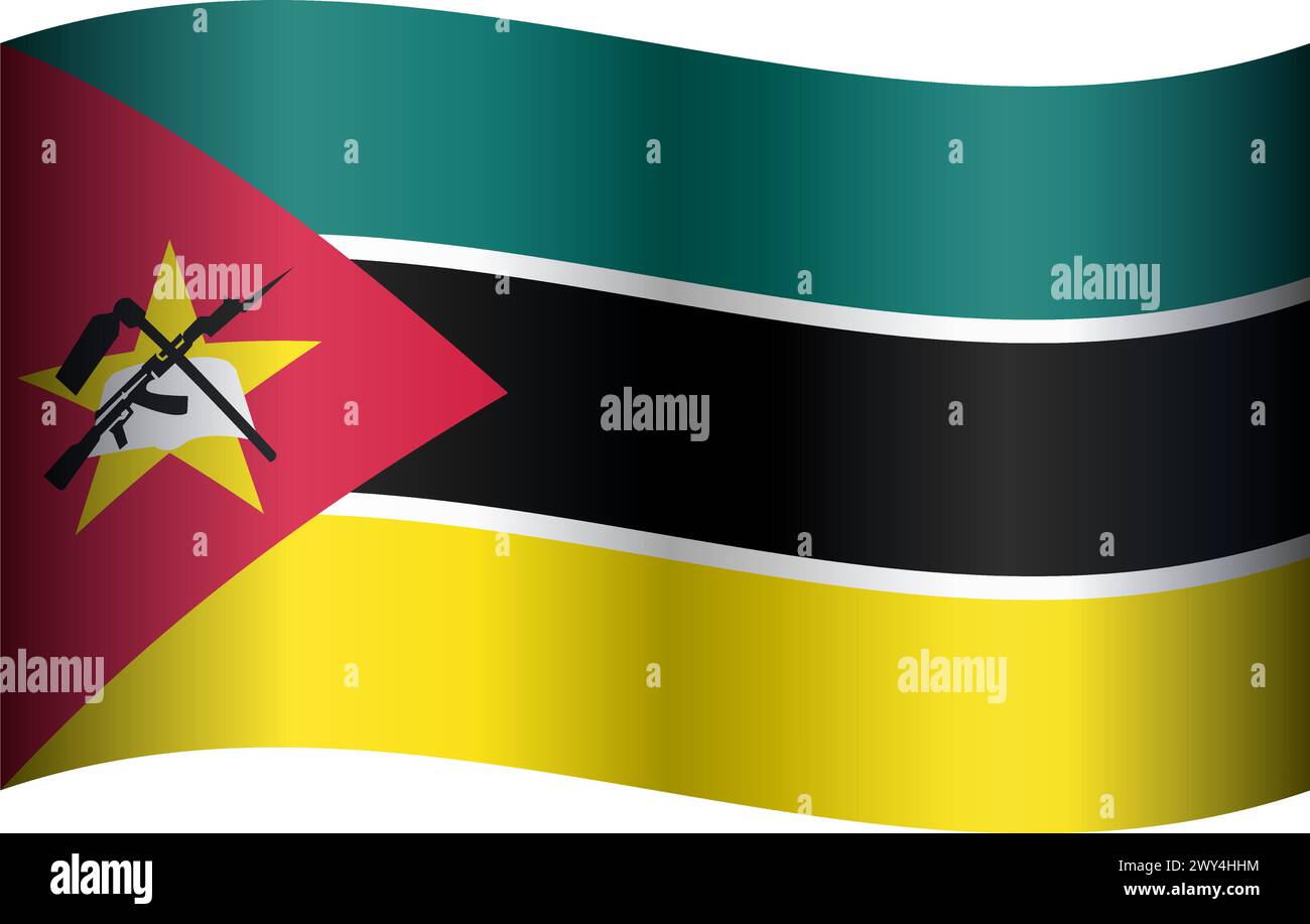 Mozambique flag Stock Vector