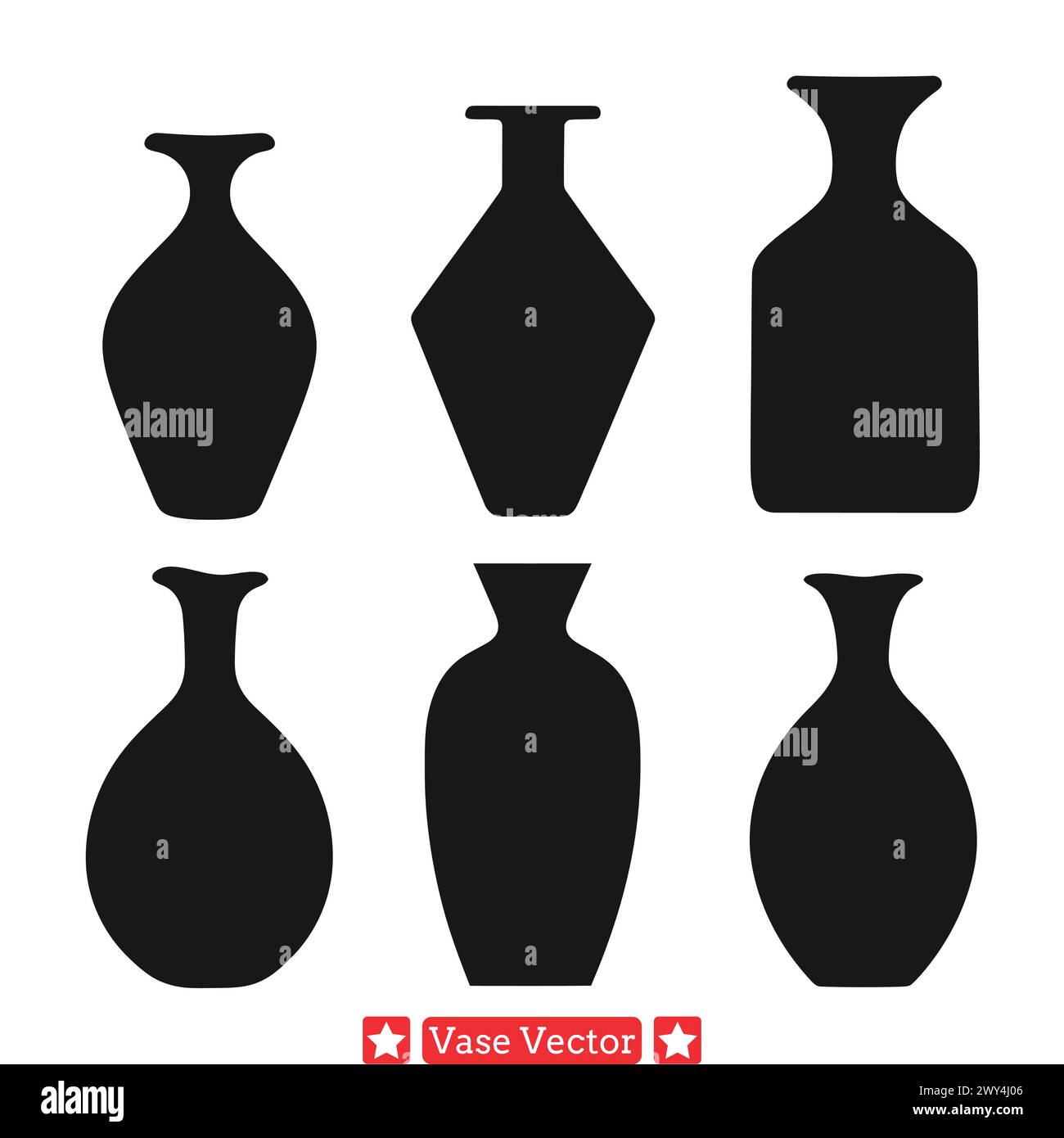 Floral Vase Silhouettes Timeless Beauty for Your Designs Stock Vector 