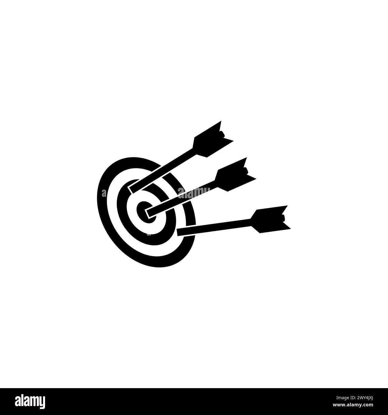 Target with Arrow flat vector icon. Simple solid symbol isolated on ...