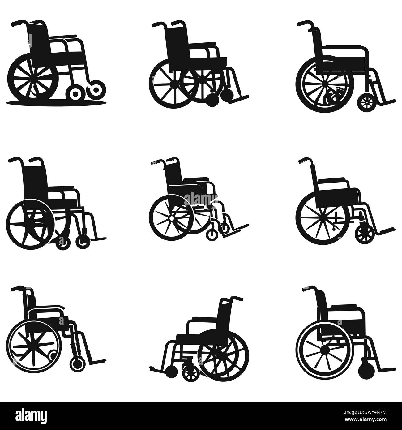 Accessible Mobility  Wheelchair Silhouette Design Stock Vector