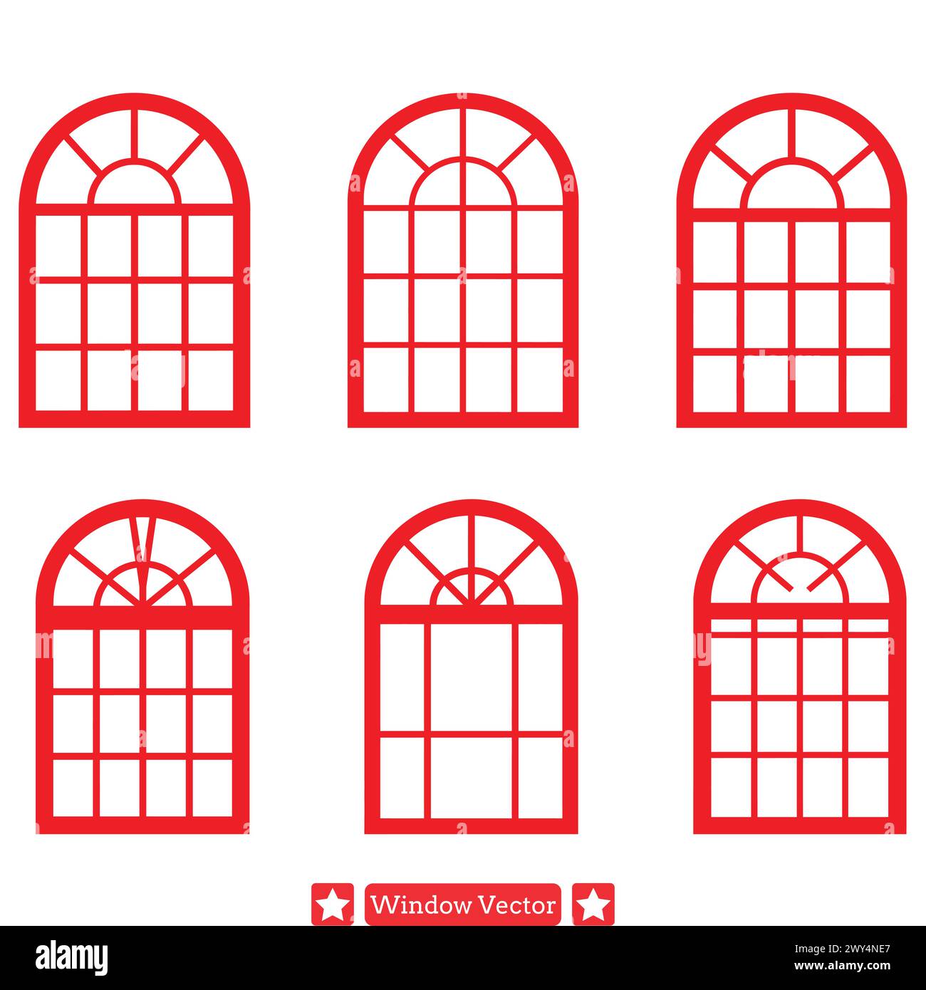 Urban Impressions  Detailed Vector Window Silhouettes Reflecting City Life Stock Vector