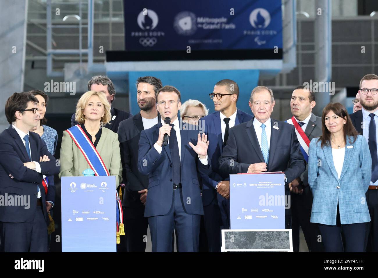 © PHOTOPQR/LE PARISIEN/Fred Dugit ; Saint Denis ; 04/04/2025 ; JO Paris