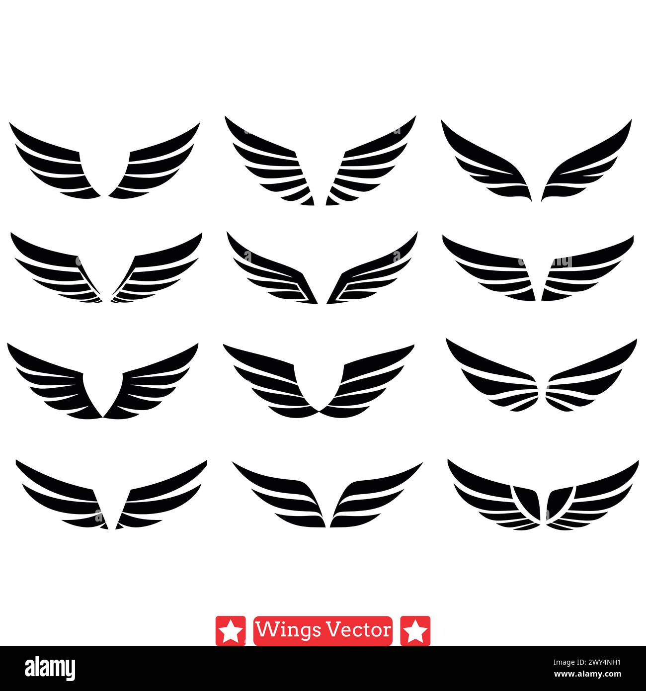 Ethereal Essence Detailed Silhouettes for Your Creative Works Stock