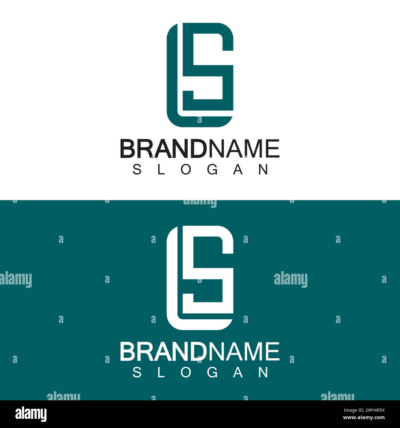 LS Letter Logo Design Template Vector in square shape Stock Vector