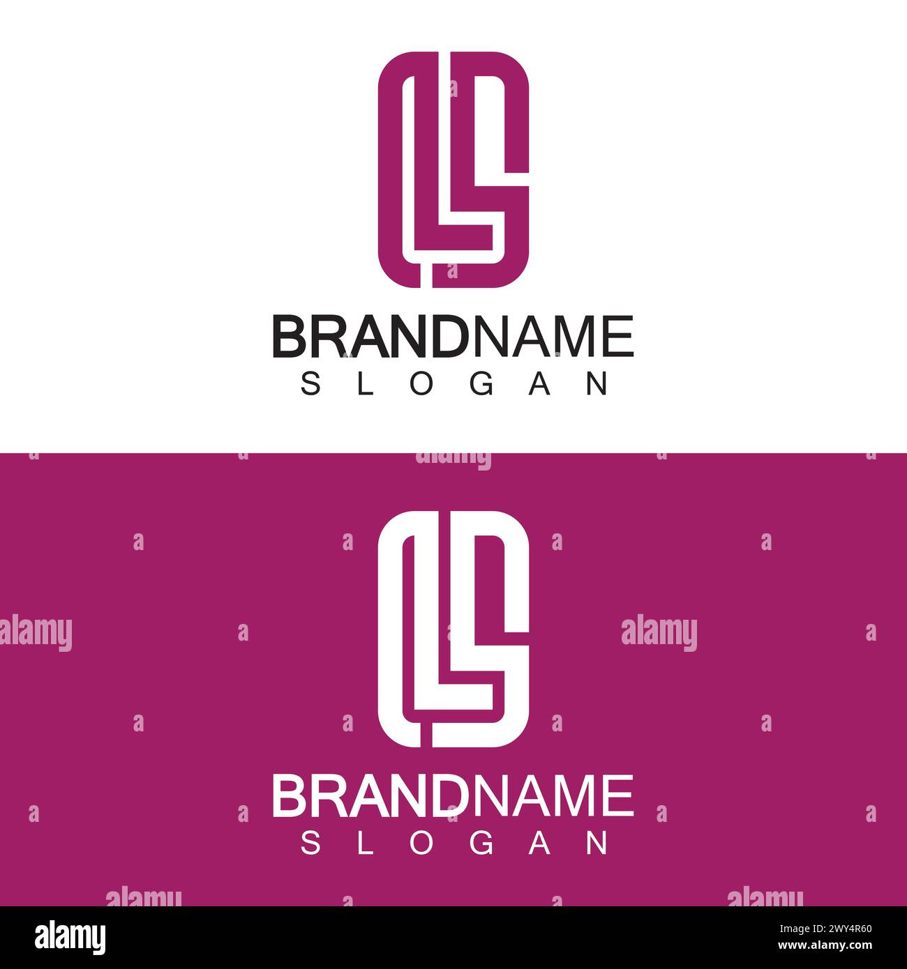 LS Letter Logo Design Template Vector in square shape Stock Vector