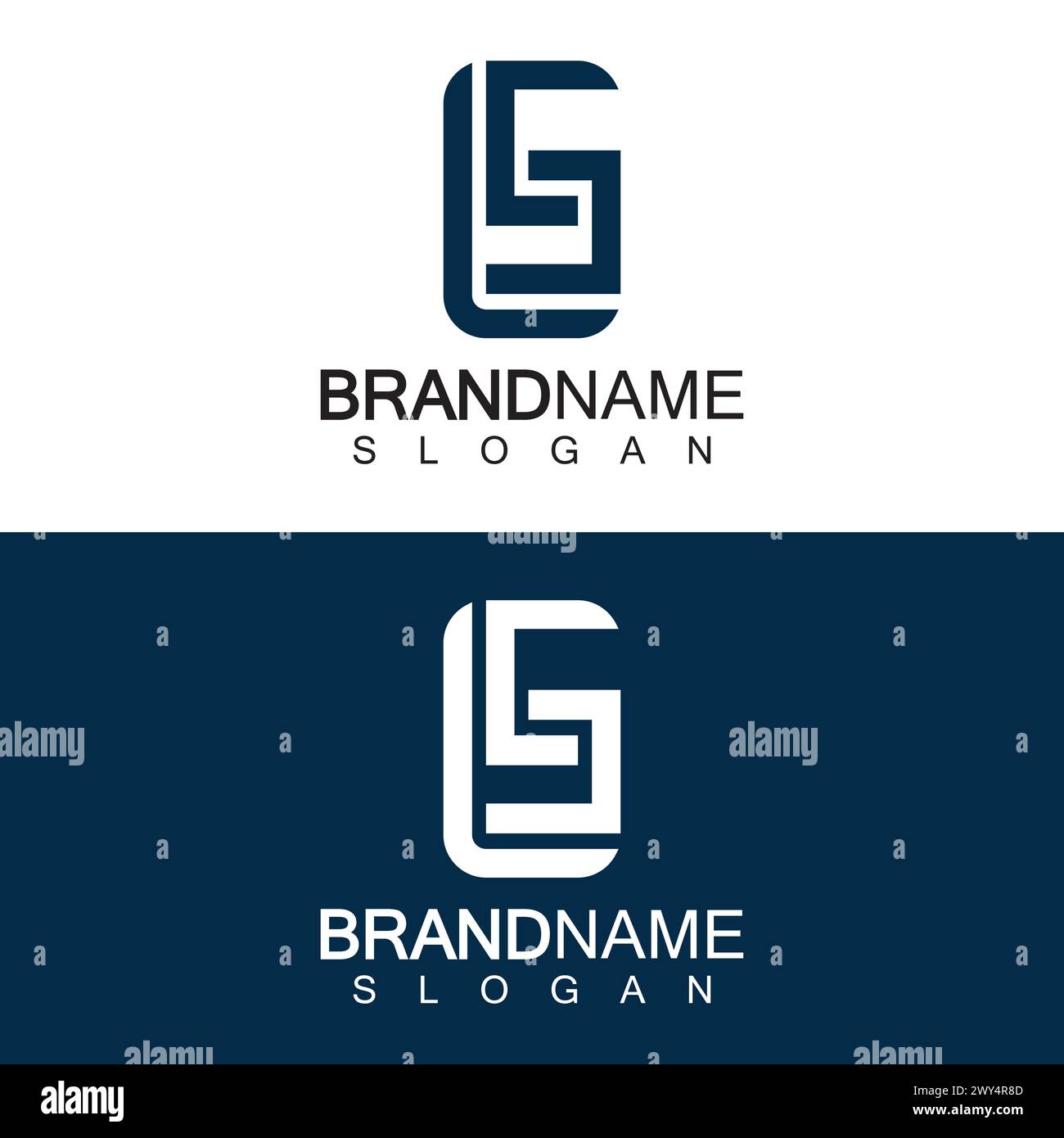 LS Letter Logo Design Template Vector in square shape Stock Vector