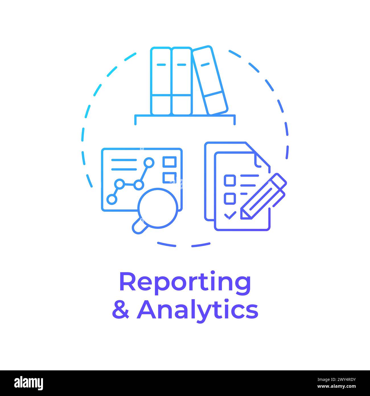 Reporting and analytics blue gradient concept icon Stock Vector Image ...