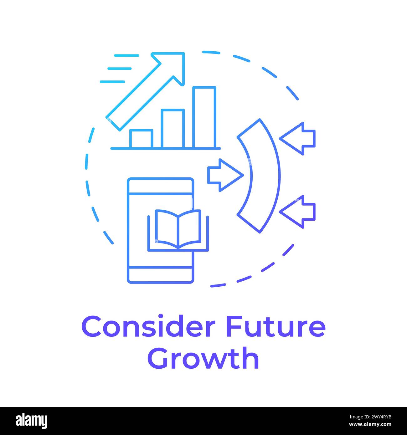 Consider future growth blue gradient concept icon Stock Vector