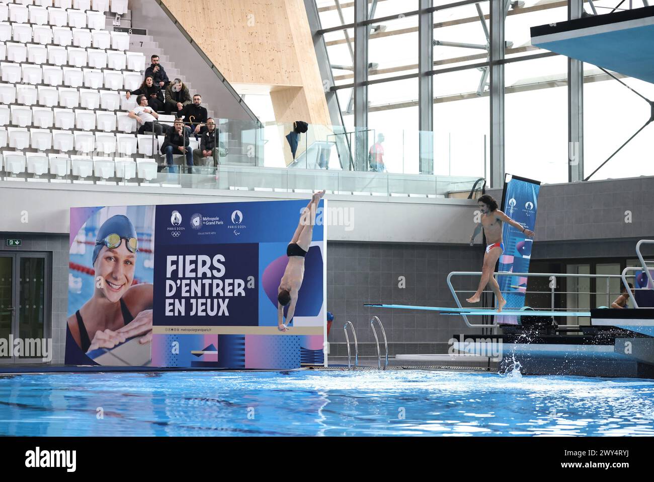 ©PHOTOPQR/LE PARISIEN/Fred Dugit ; Saint Denis ; 04/04/2025 ; JO Paris