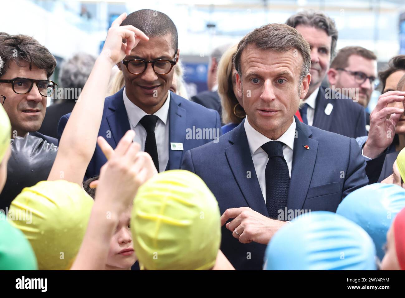©PHOTOPQR/LE PARISIEN/Fred Dugit ; Saint Denis ; 04/04/2025 ; JO Paris