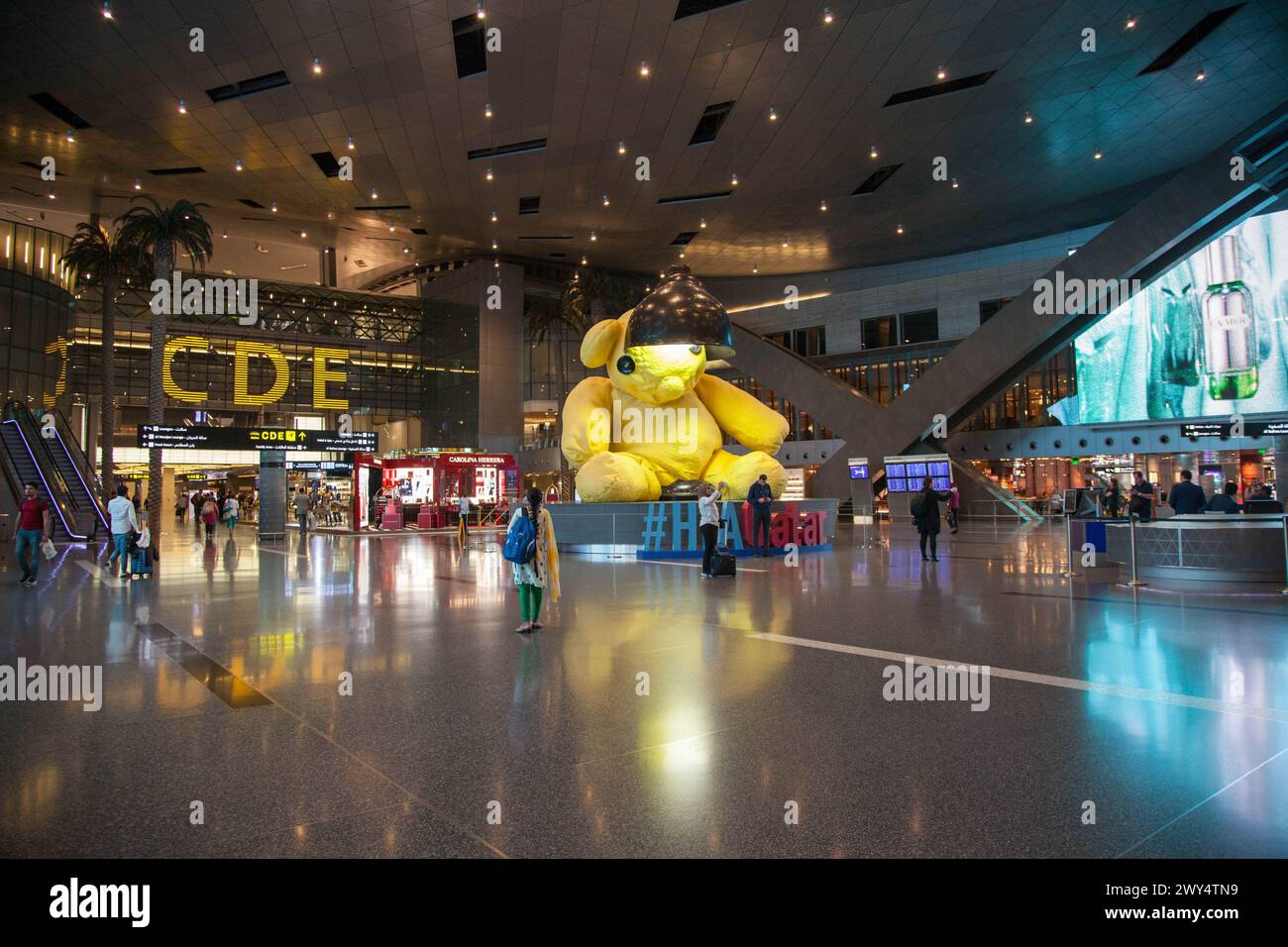 Hamad Terminal Hamad International Airport Terminal with all gates and Travellers ...