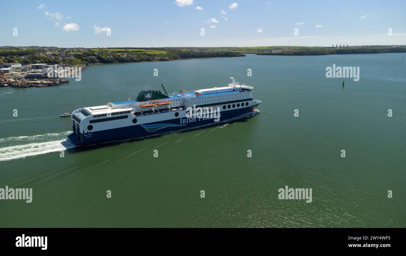 Irish Ferry, sailing from Pembroke dock, Pembrokeshire, Wales,UK Stock ...