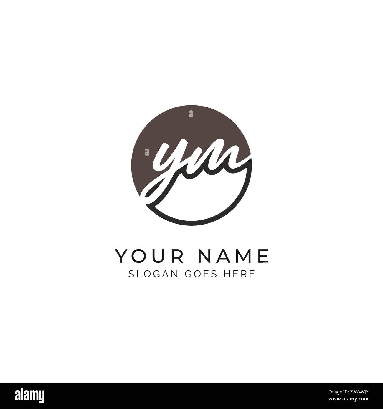 Y, M, YM Initial letter handwritten, Alphabet YM signature Icon in ...