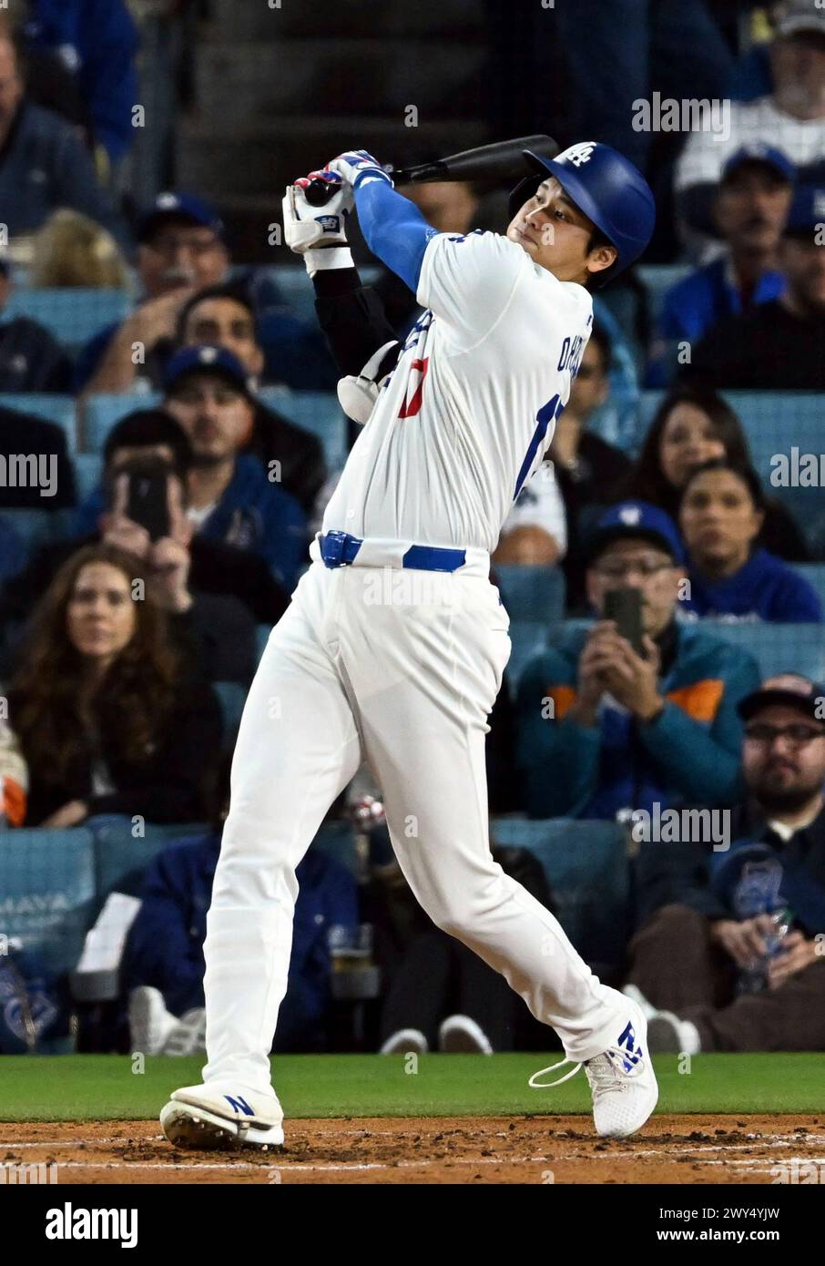 Los Angeles Dodgers Shohei Ohtani hits in the 3rd inning of the MLB ...