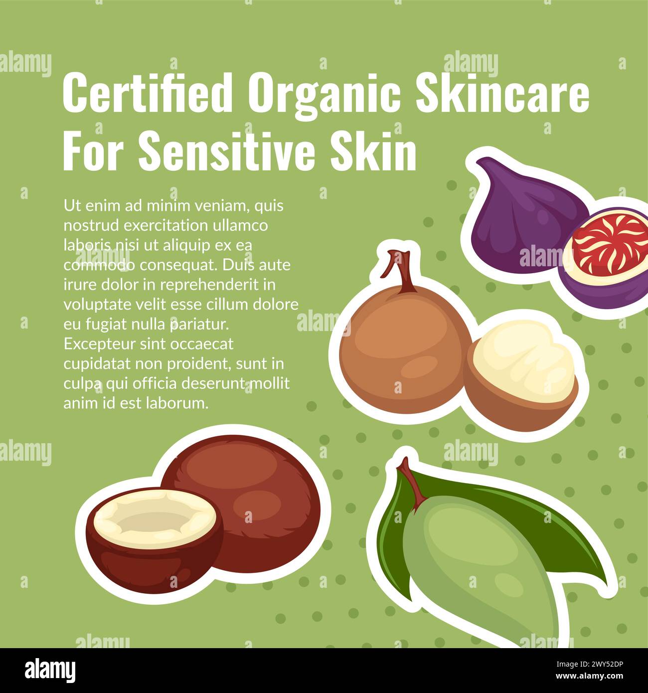 Certified organic skincare for sensitive skin Stock Vector Image & Art ...