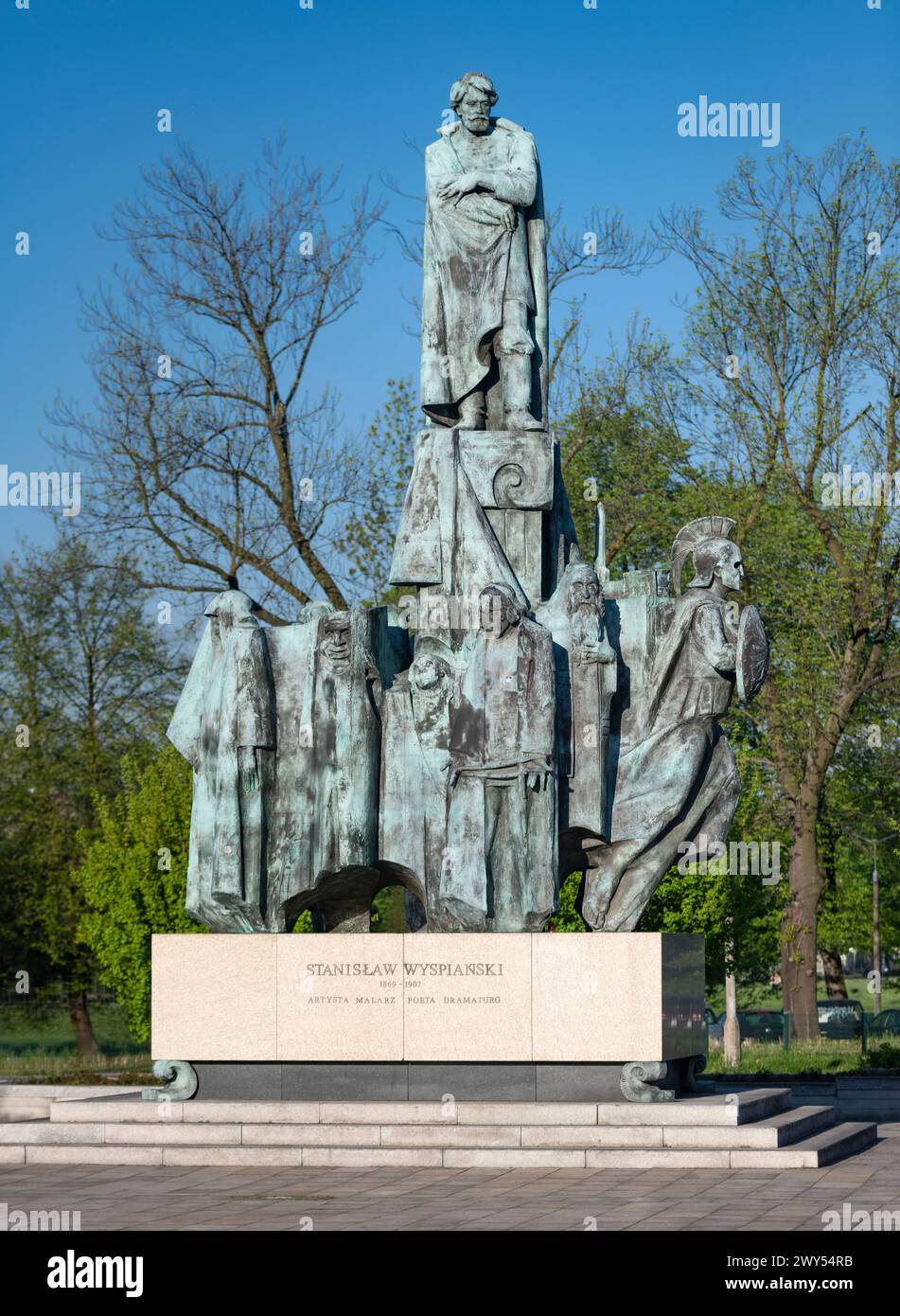 Monument to Stanislaw Wyspianski, Krakow, Poland Stock Photo