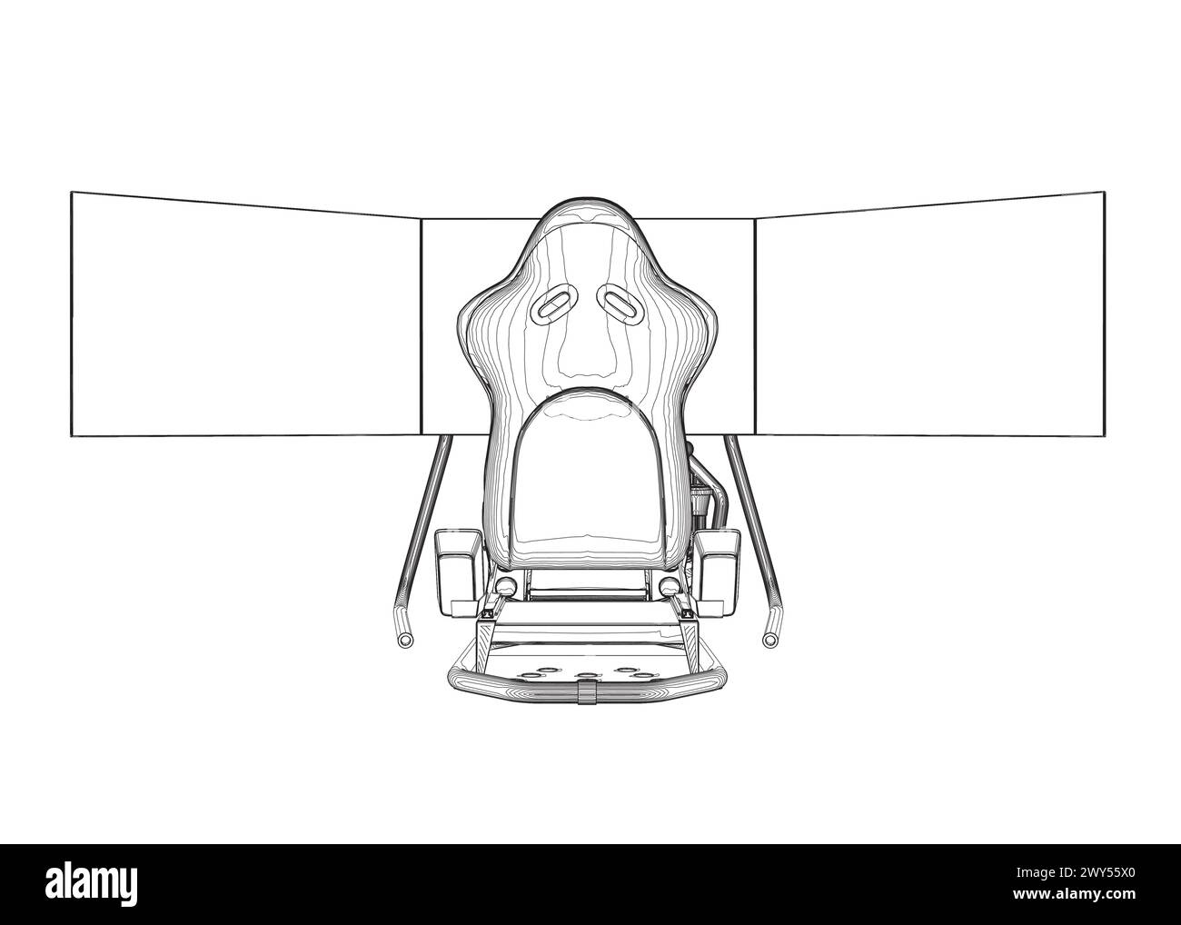 Electronic wheel technology for computer game, vector illustration