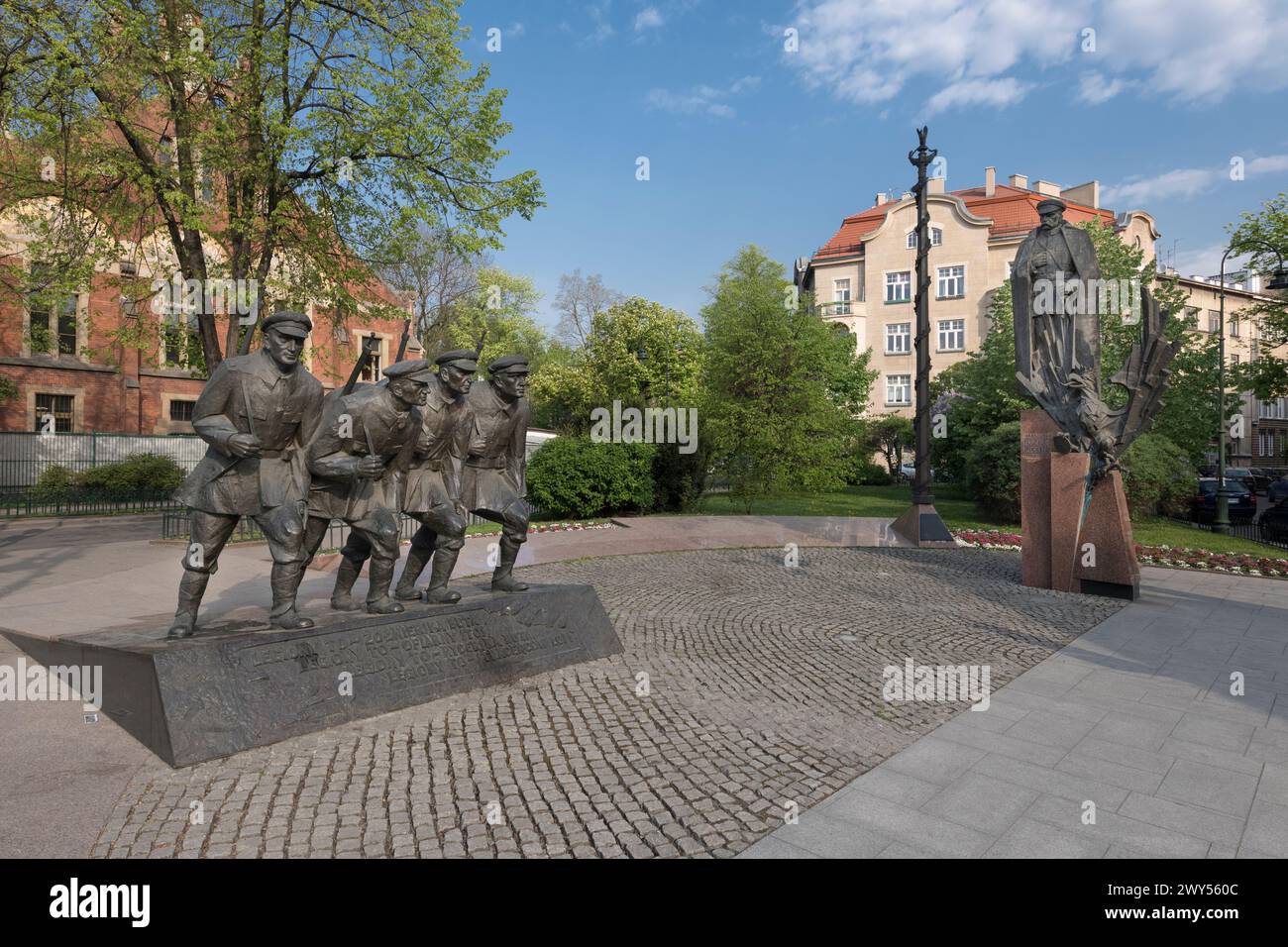 Jozef Pilsudski monument, Krakow, Poland Stock Photo