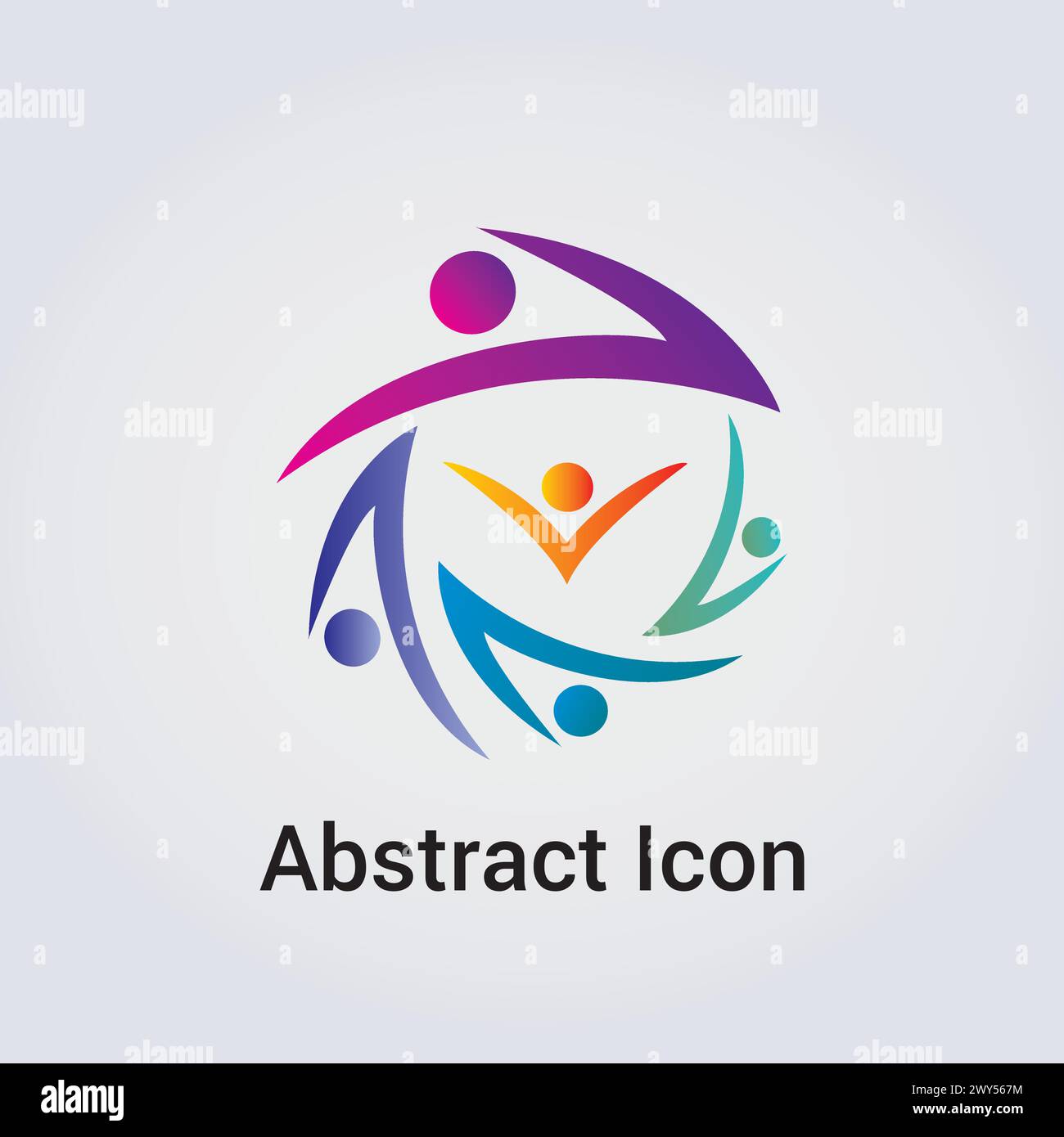 Abstract Icon Logo Design Primary Shapes Silhouettes People Dance Star ...