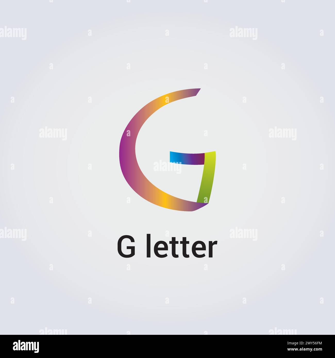 G Letter Icon Design Single Isolated Logo Design Brand Corporate Identity Rainbow Colors Editable Template Vector Monogram Emblem Illustration Brand Stock Vector