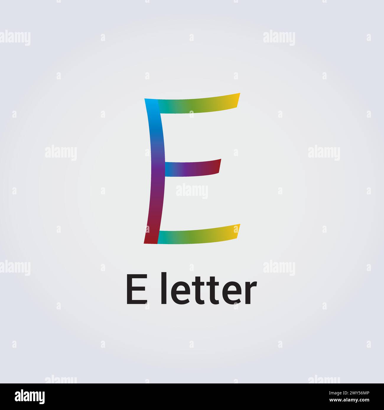 E Letter Icon Design Single Isolated Logo Design Brand Corporate Identity Rainbow Colors Editable Template Vector Monogram Emblem Illustration Brand Stock Vector