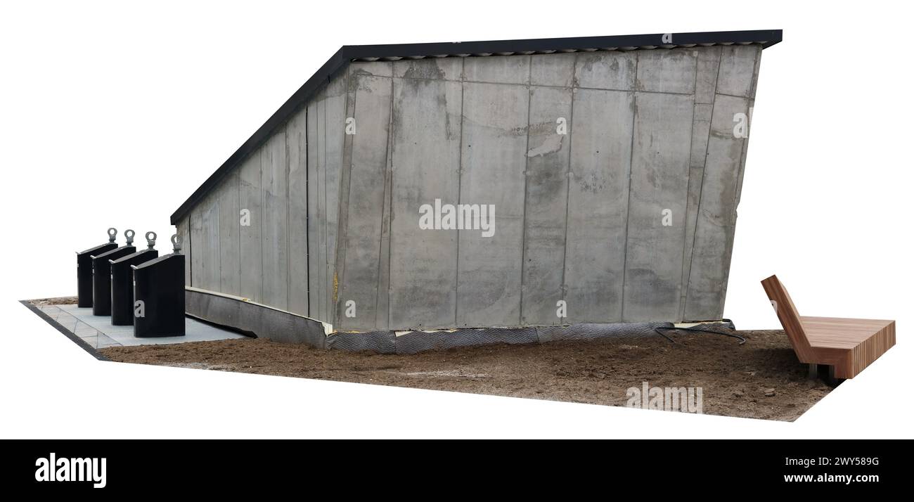 Unfinished construction in a city park. Isolated on white Stock Photo