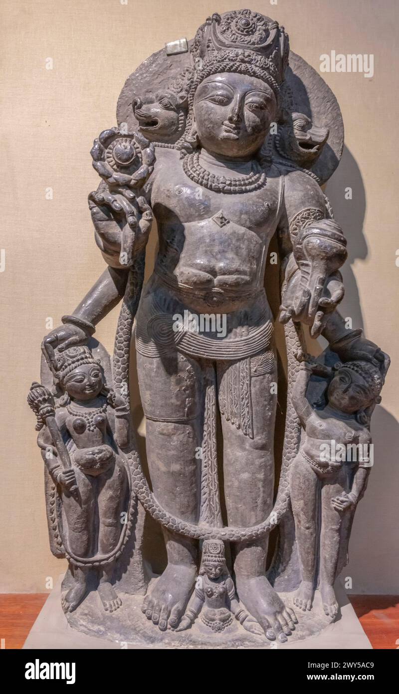 Vishnu, 12th century, stone, Verinag, Sri Pratap Singh Museum, Srinagar ...