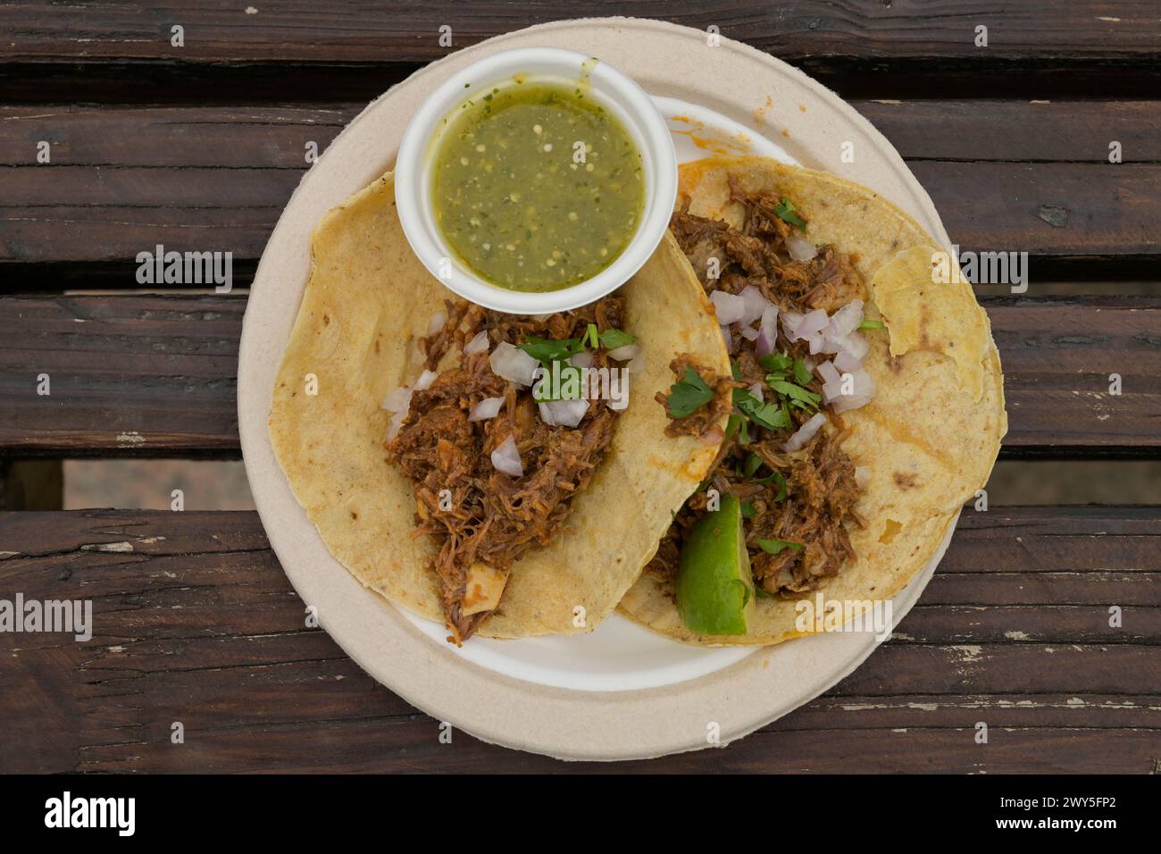 Tortilla mit Pulled Beef Stock Photo