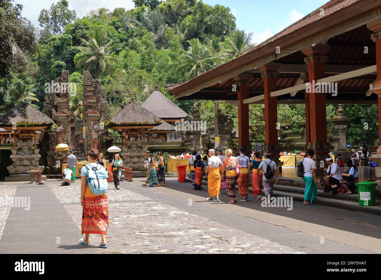Tampak Siring, Tampaksiring, Bali in Indonesia - January 31 2024: people visit the Tirta Empul temple (Holy Spring Water Temple) Stock Photo