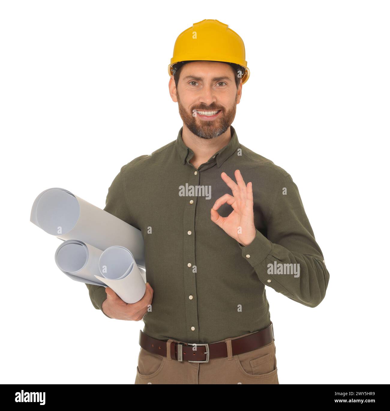 Happy architect ok gesture hi-res stock photography and images - Alamy