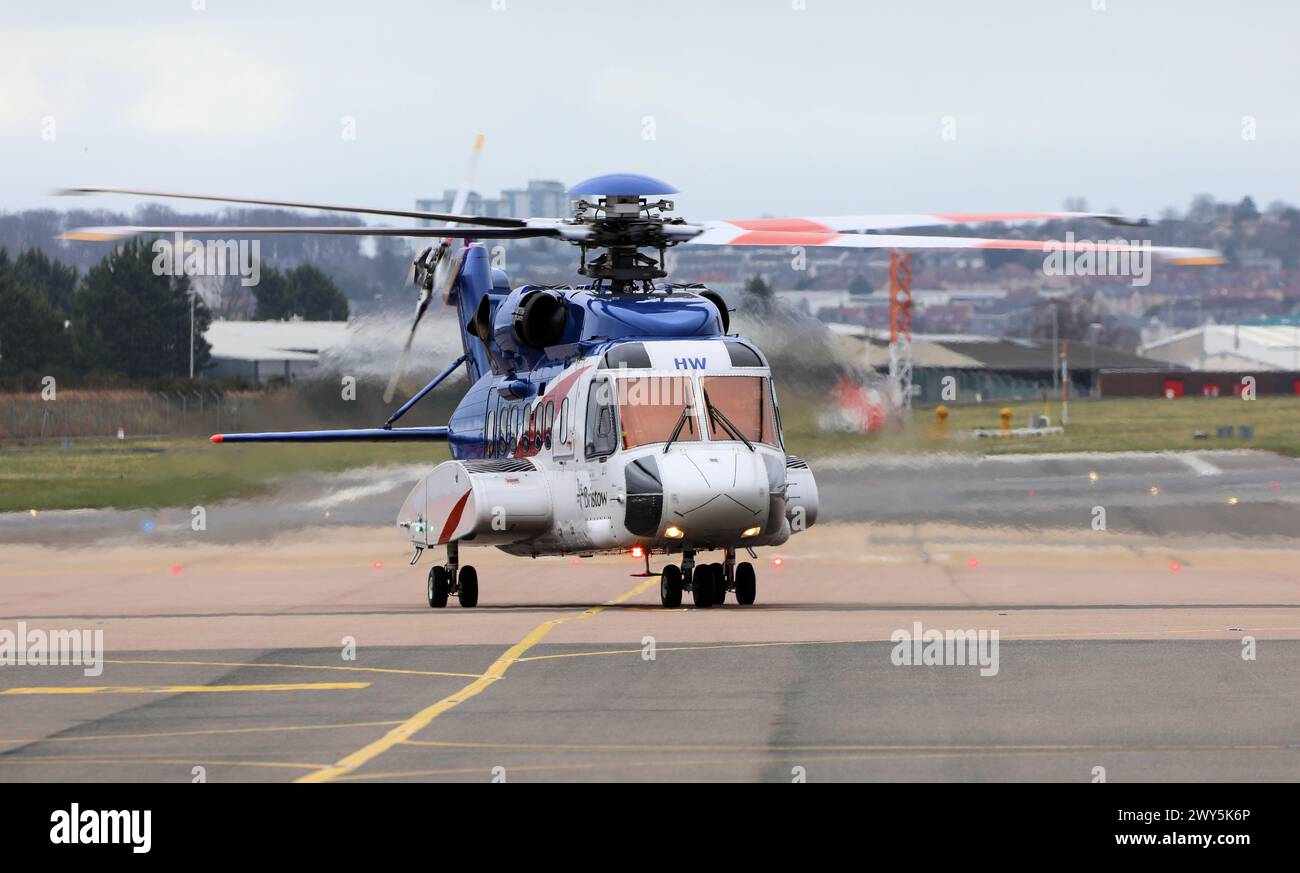 G-CLHW Aberdeen International Airport Bristow Helicopters S-92A Stock Photo