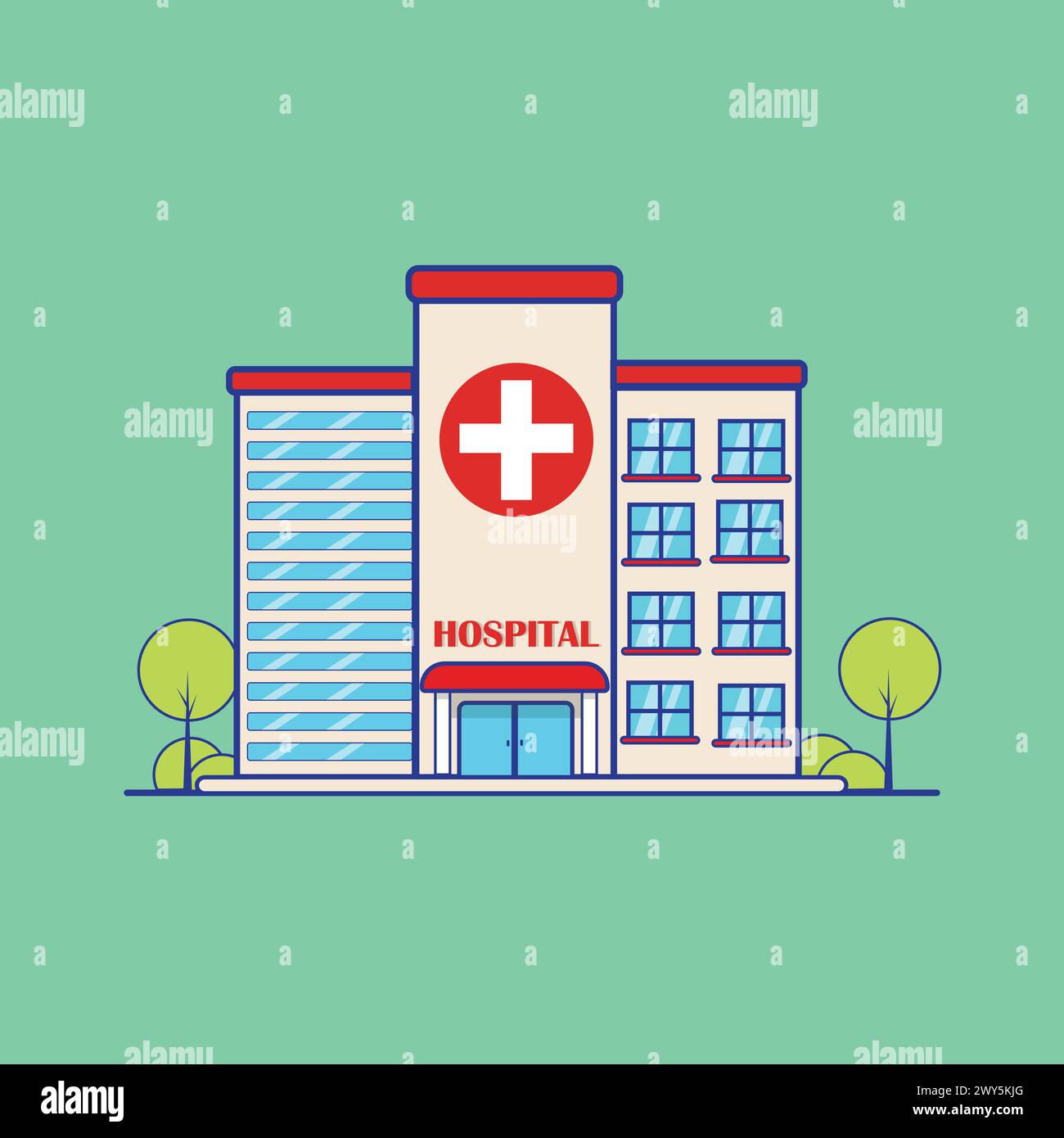 Hospital Building Illustration Stock Vector