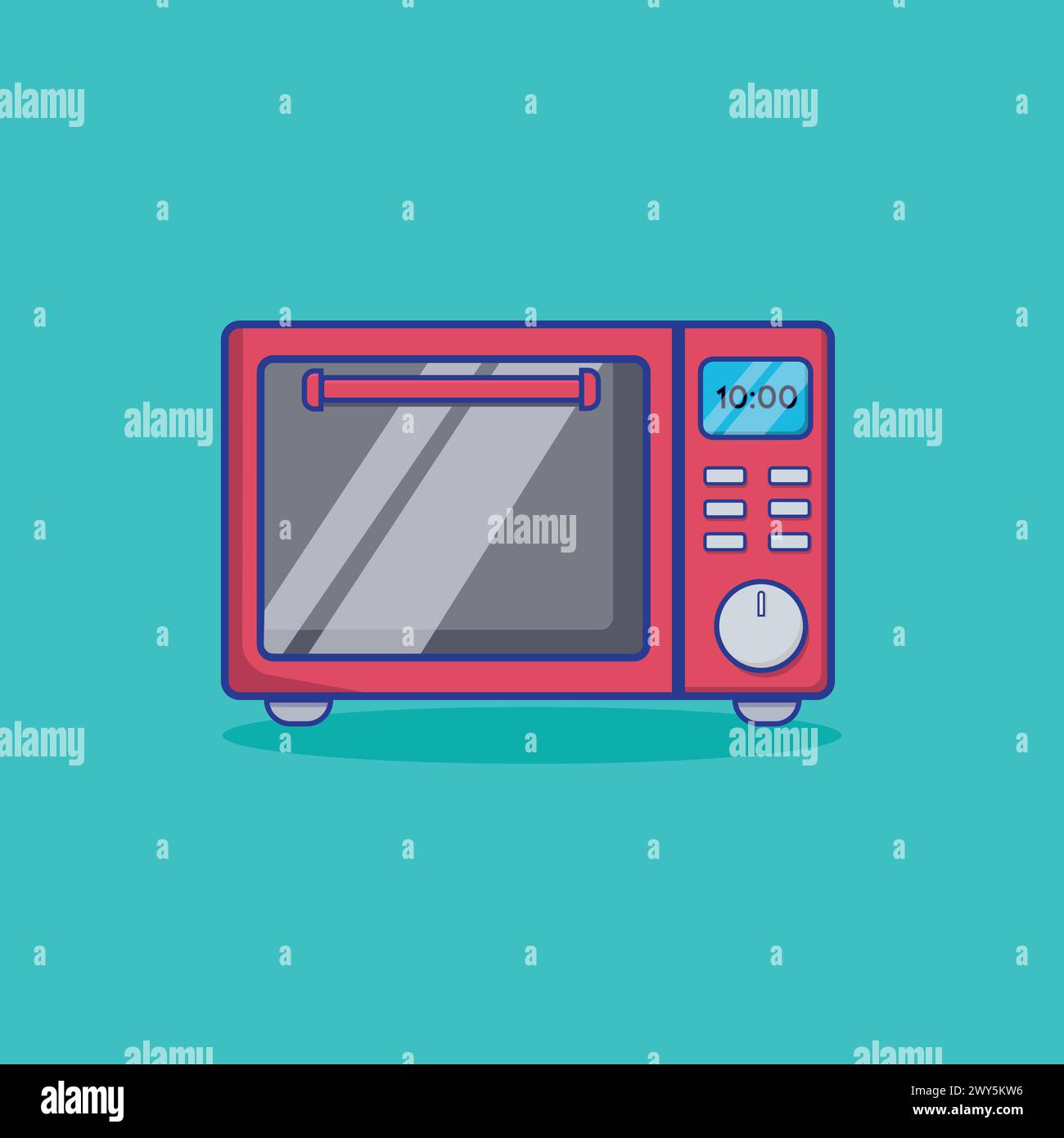 Microwave Oven Isolated Vector Illustration. a Cartoon style Kitchen